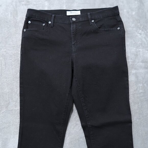 Gap Jeans Womens 32x30 Black 1969 Straight Medium Rise Dark Wash Stretch Goth - Picture 2 of 14